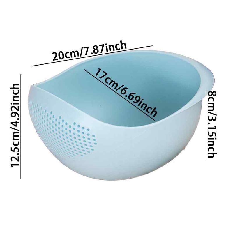 Rice Washing Drain Basket, 1 Count Round Multifunctional Fruit & Vegetable Drainage Colander, Household Rice Filter For Kitchen 1