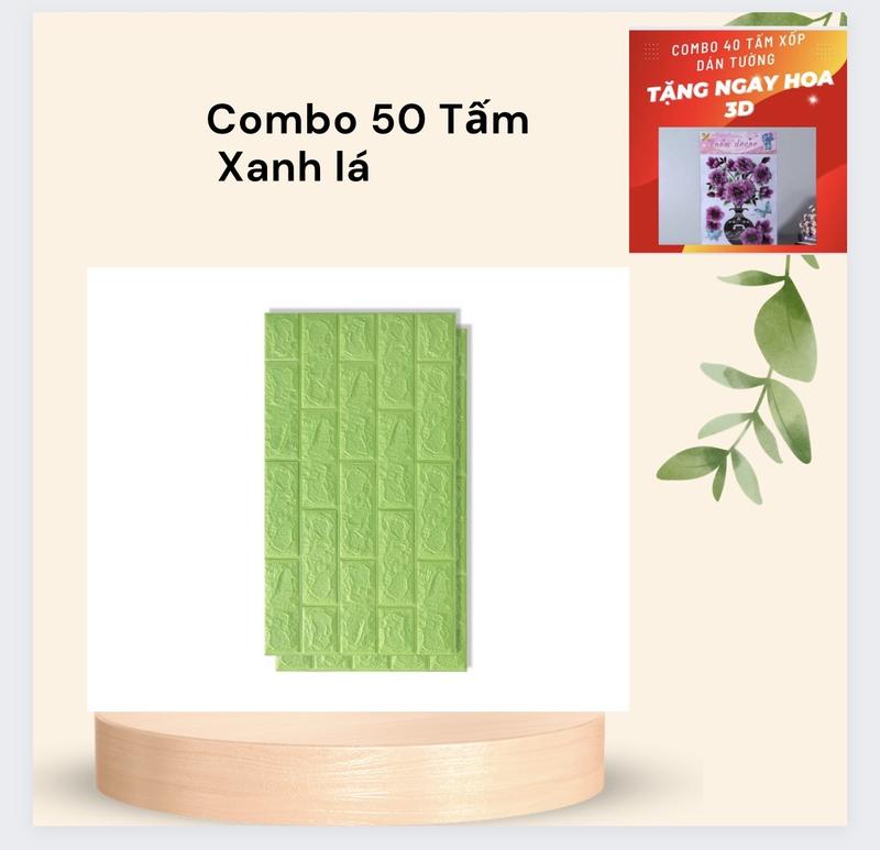Product Introduction of Combo 50 tấm xốp dán tường đủ màu kt 70x40 ( Tặng hoa ) 5