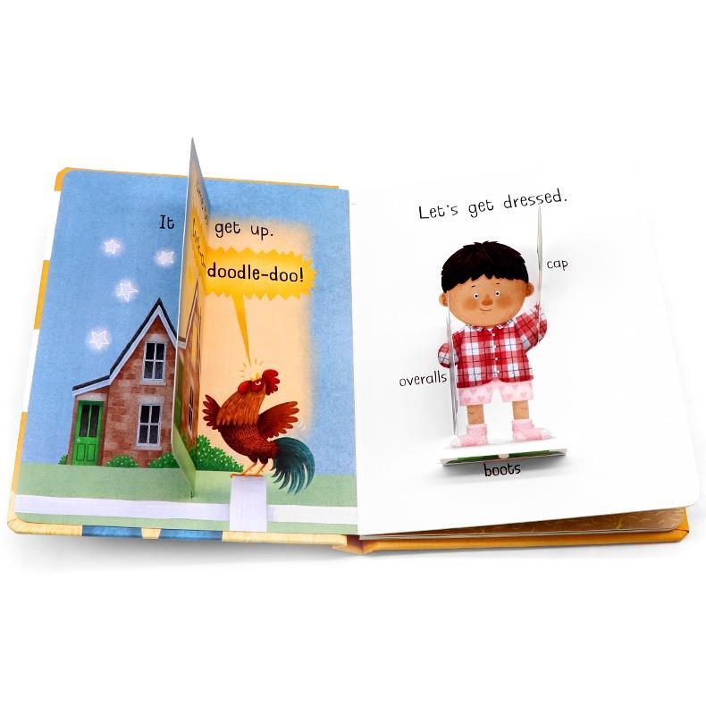 Product Introduction of original 2+y Busy Day Jobs Books Series：Chef/Firefighter/Builder/Farmer，An Action Play Book Lift The Flaps Hardcover 31