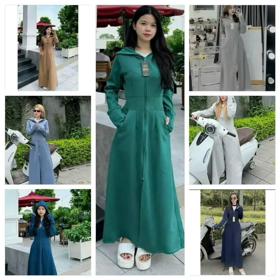 Áo chống nắng nữ dáng dài vải UMi nỉ chống tia UV
