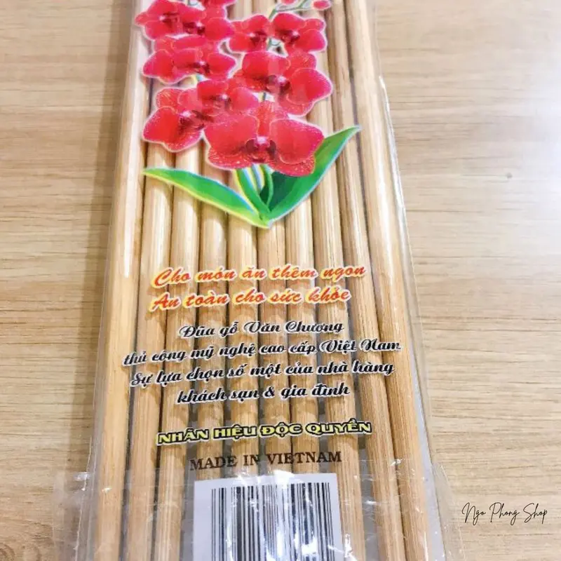 Combo 3 vĩ đũa tre trơn Văn Chương. Đũa tre cao cấp Văn Chương. Màu tự nhiên không sử dụng màu nhuộm đũa  buông 2