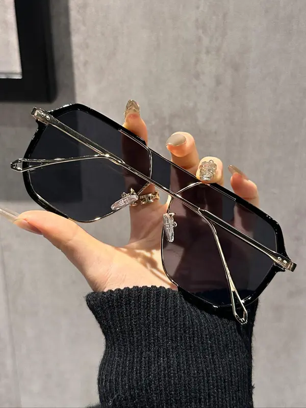 Unisex Vintage Metal Frame Sunglasses for Women, Trendy Casual Thin Sunglasses for Everyday Use, Modern Fashion Accessories for Outdoor Activities 6