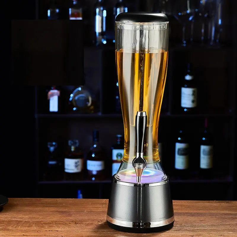 Tháp Bia (Bình đựng cocktail) 3 lít HC Đèn Led Sạc Pin Tự động chuyển màu mẫu mới nhất 2023 0