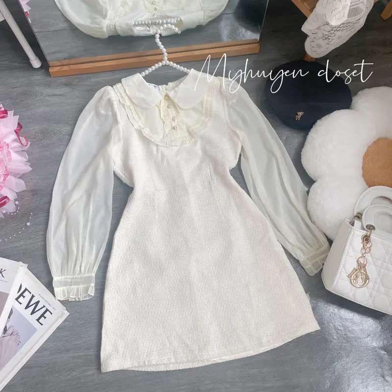 ĐẦM DẠ BỐ VIỀN TAY VOAN DÀI 5