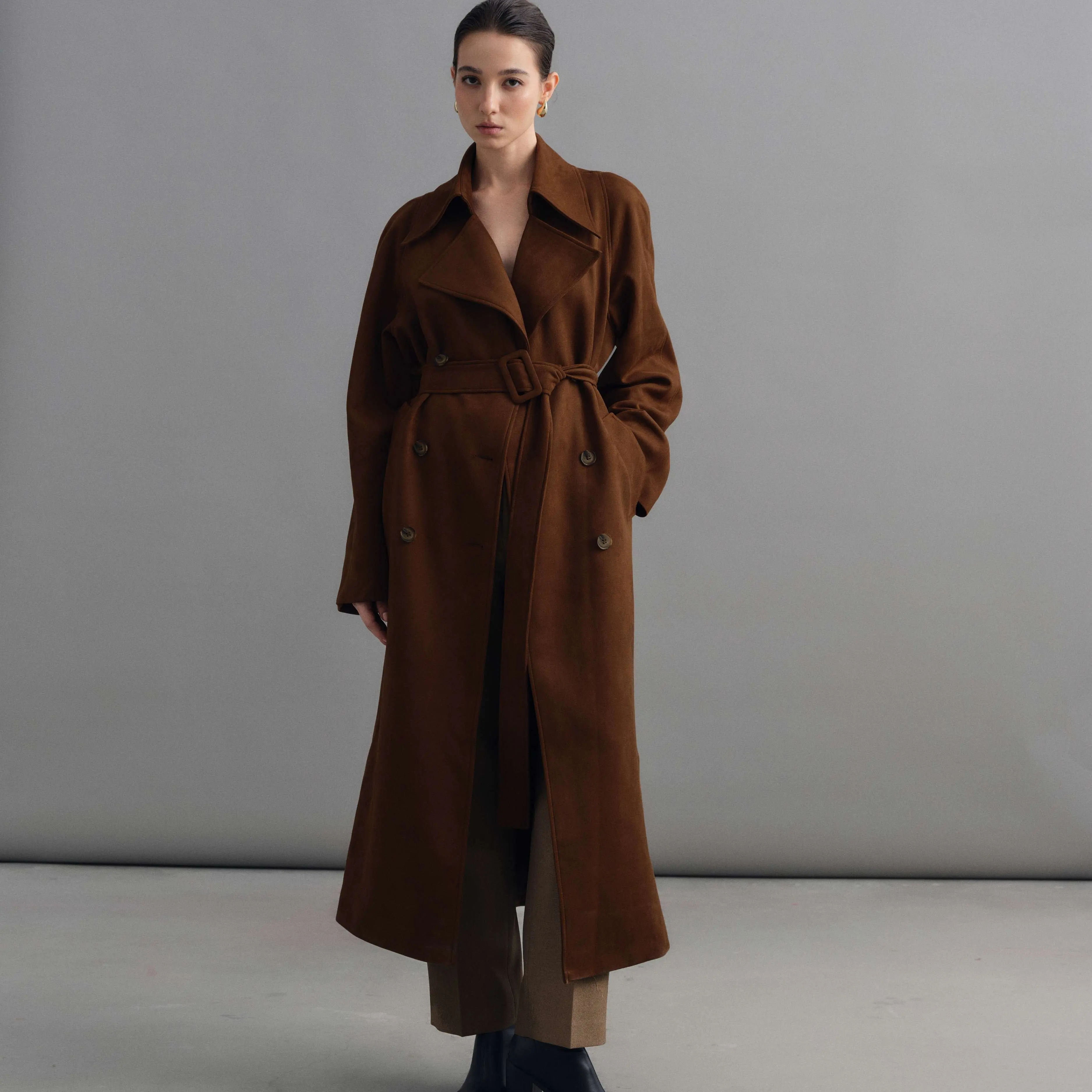 DEMIQ - HAWISE TRENCH COAT - ÁO KHOÁC DA LỘN, TRENCH COAT NỮ