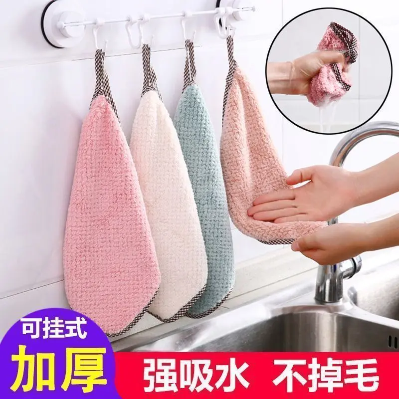 Vải nhà bếp, thấm dầu, vải rửa bát, miếng cọ rửa treo, làm sạch vết bẩn, thấm nước, không rụng, lau bàn, khăn tay dày, 1800 + người đặt hàng trong một tuần