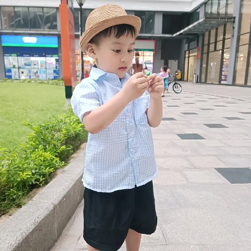 [MẸ/BÉ TRAI GÁI] Đồ đôi mẹ bé trai gái áo caro xanh nhí mix sort đen cho mẹ bé đi chơi 7