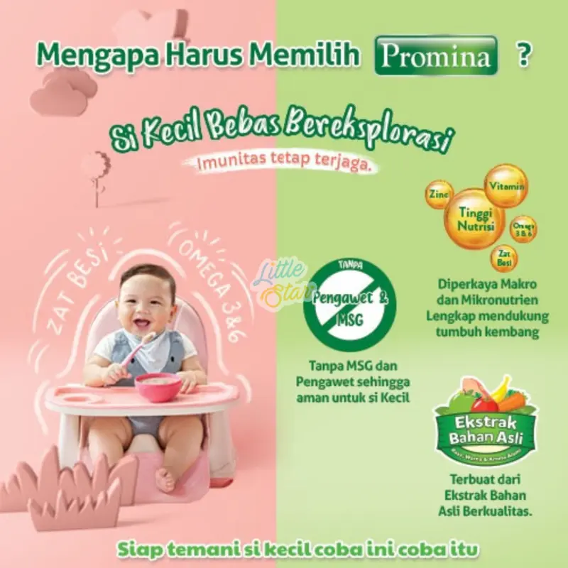 Promina Bubur Reguler 8+ 100 Gr Makanan Mpasi Bayi Instant Newborn Baby Food 7