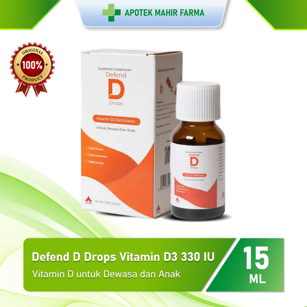 Defend D Drops Vitamin D3 330 IU / Tetes 15 Ml 550 Tetes - Vitamin D ...