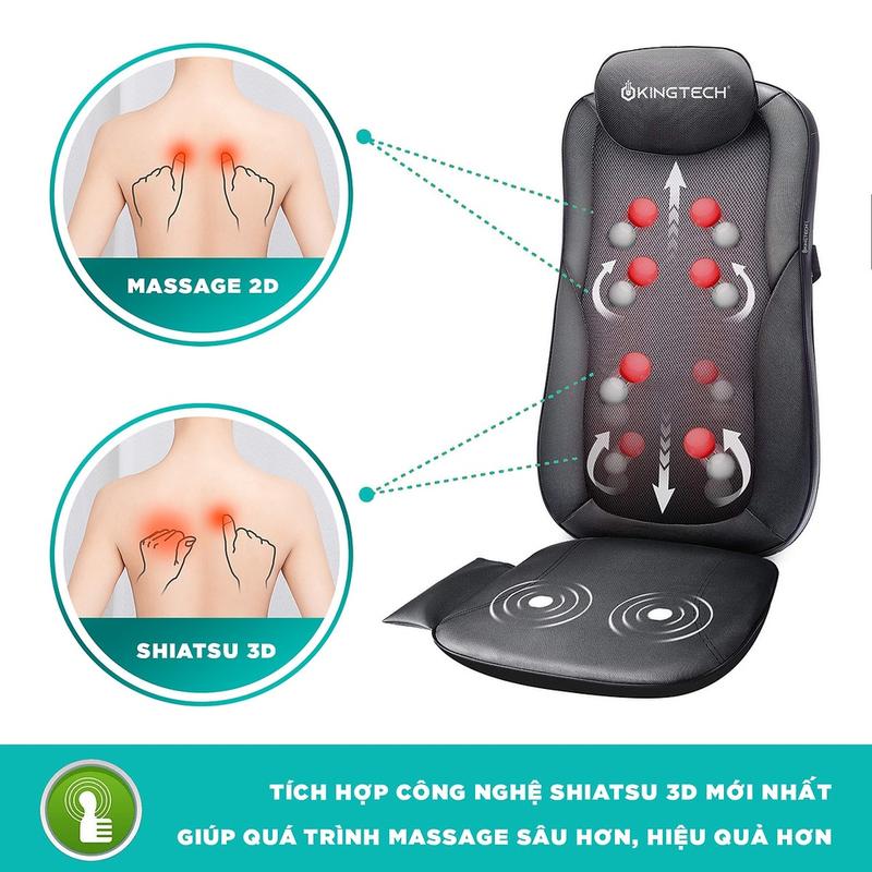 Đệm, Ghế Massage KINGTECH KC-500S - Mát Xa Lưng 3D Chuyên Sâu, Kết Hợp Tính Năng Nhiệt Hồng Ngoại - Chính Hãng 6