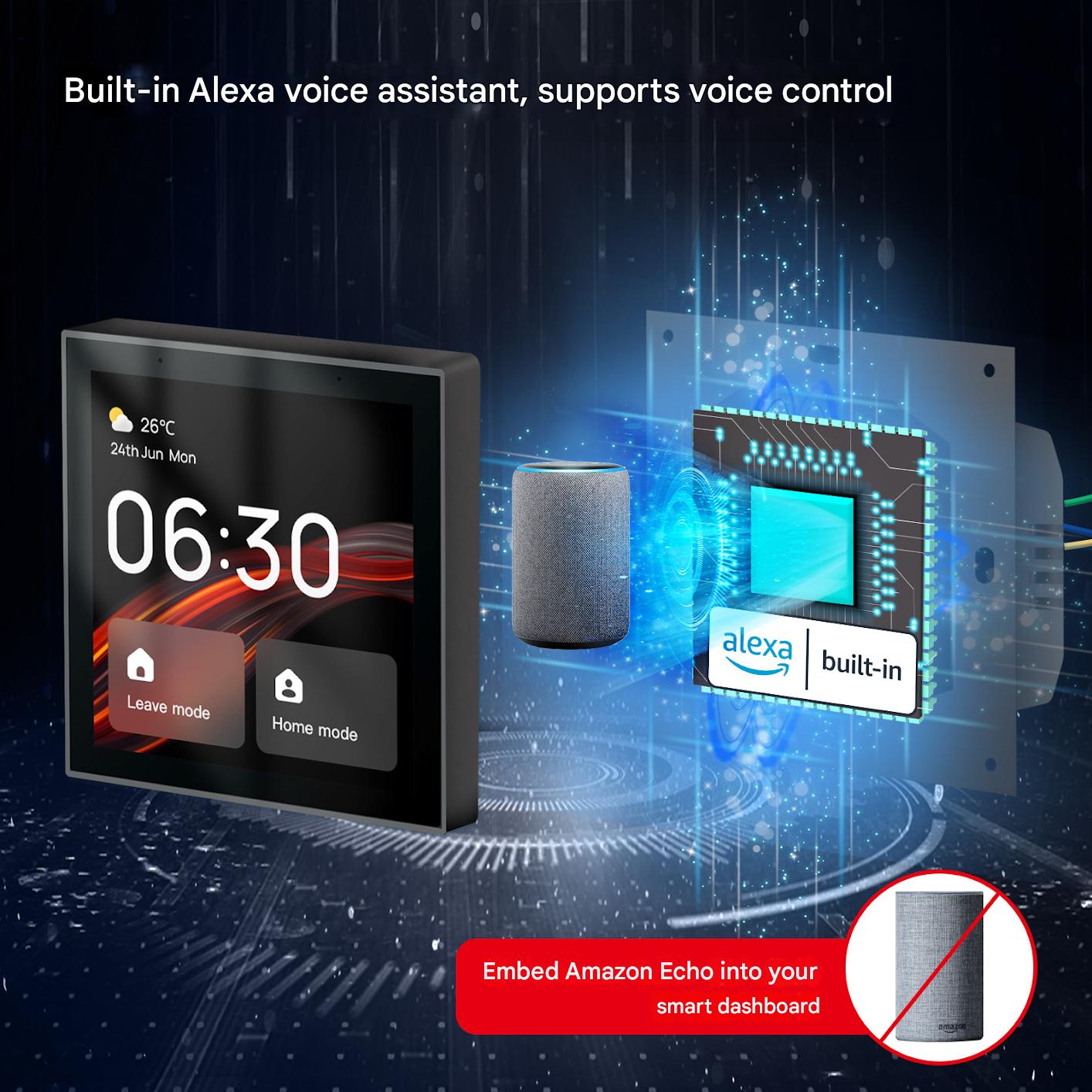 WiFi Tuya Smart Home Intelligent Control Panel 4-inch Built-in Zigbee Gateway Linux System Voice Control