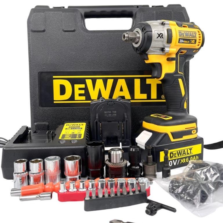 Máy Siết Bulong Dewalt Bộ 2 pin mở ốc, bắt vít, khoan, Pin 20v 10 Cell, Đầu 2 trong 1, Động cơ không chổi than