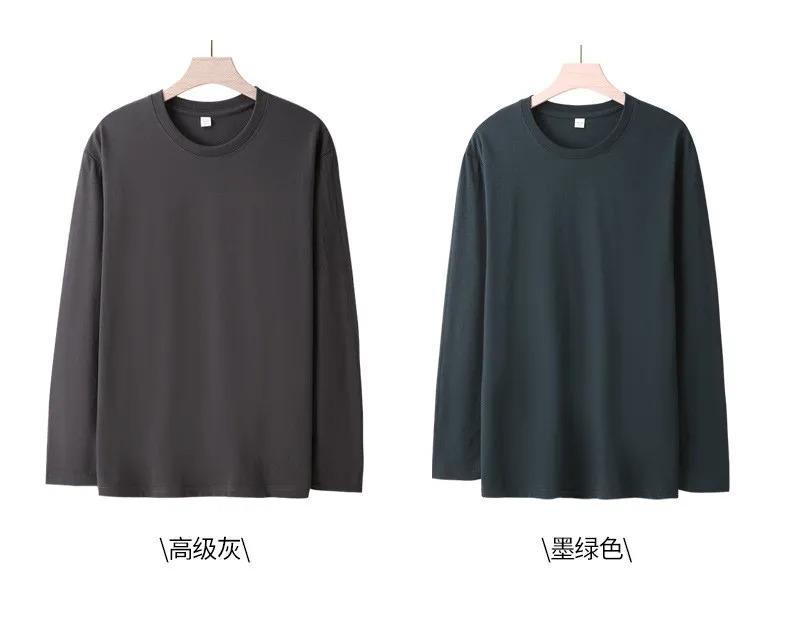 Product Introduction of Long Sleeves T-Shirts Men 100% Cotton Tee Tops Male Autumn Basic Plain Color Tshirts Women Normal Fit Size M-5XL Under Wear Man 10