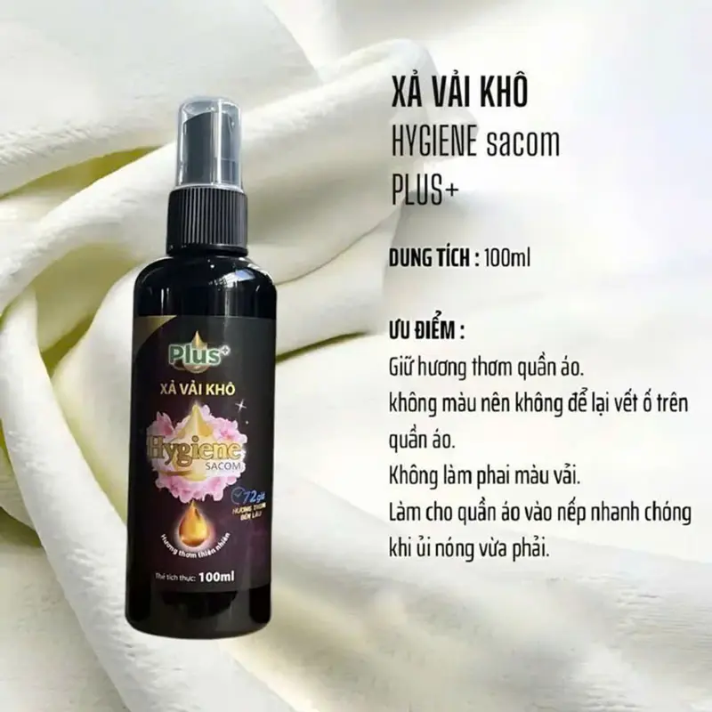 ( Combo 3 Chai ) Nước xả vải khô Hygiene Plus+ dạng xịt - Dung tích 100ml Làm Sạch Xịt Thơm Quần Áo 2