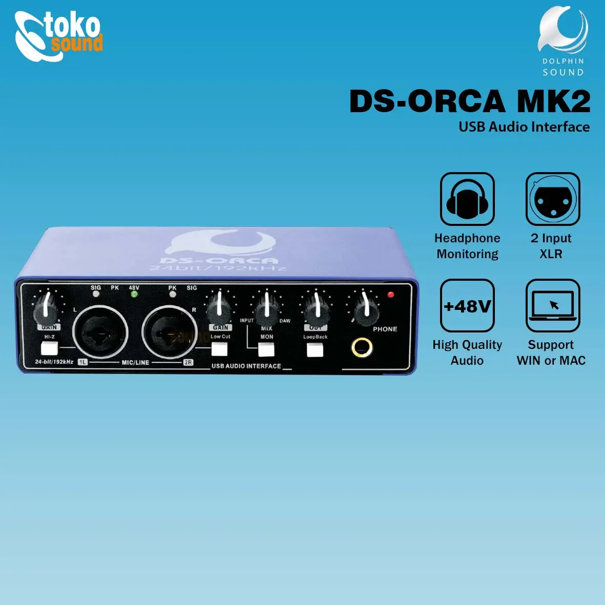 Dolphin Sound DS ORCA MK2 USB-C Audio Interface - Shop | Tokopedia