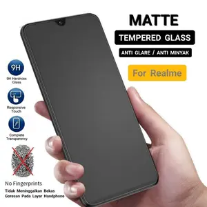 Tg Full Matte Glass Untuk Realme C1 C2 C3 C10 C11 C12 C15 C17 C20 C20a C21 C21y C25 C25s C25y C30 C30s C31 C33 C35 C51 C53 C55 C61 C63 C65 C67 C71 C73 C75 C75x Tempered Glass Full Layar