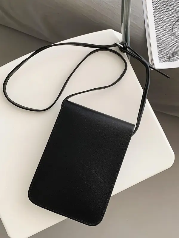 Men's Casual Plain Pu Leather Crossbody Bag,  Simple Style Buckle Shoulder Bag for Travel, Daily Use 5