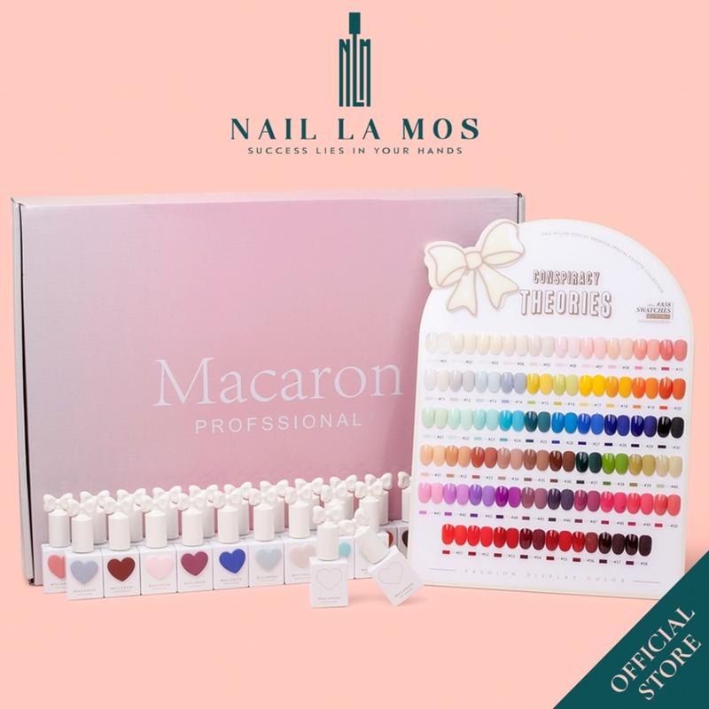 Set sơn gel Macaron chính hãng 58 màu - Sơn móng tay làm nail Hàn Quốc chất gel đậm đặc tặng bảng màu + 1cặp base top