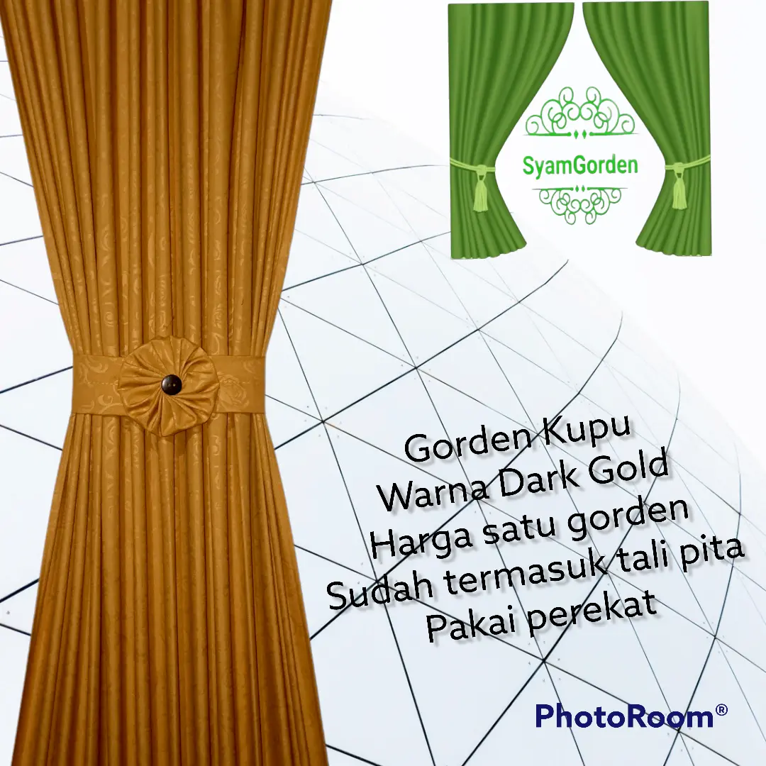 Gorden kupu2 jendela minimalis katun custom ukuran Tirai Bunga Coklat