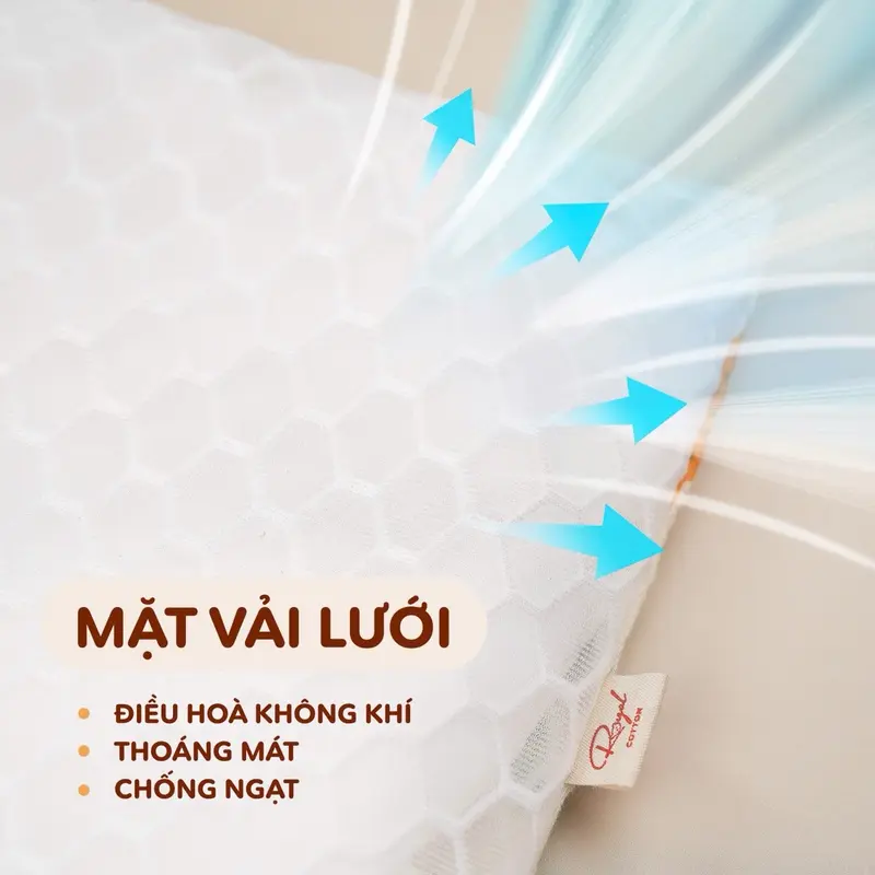 Gối Chữ U  Roayl - Gối Cao Cấp Chất Vải Muslin Mặt Dưới Lớp Lưới Thông Thoáng Mềm Mại Thiết Kế Dây  Điều Chỉnh An Toàn Chống Giật Mình Cho Bé 8