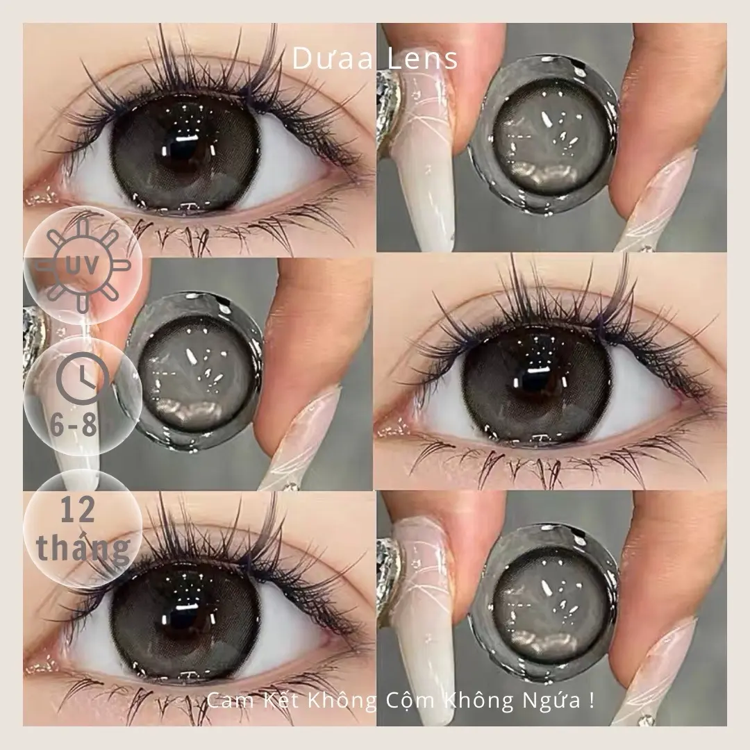 DƯAA LENS - Kính Áp Tròng Xám Tự Nhiên Light Gray Giãn Vừa Đeo Hằng Ngày
