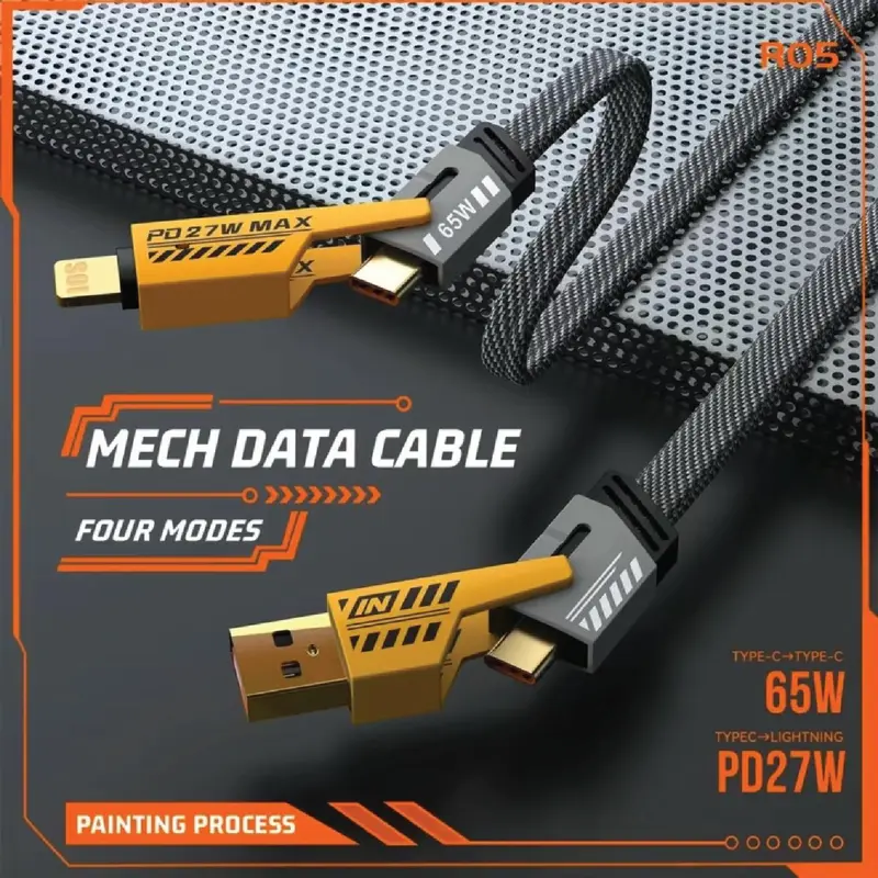 Cáp Sạc Nhanh 3 Đầu (100W) Dài 1.2m. Dây Sạc 3 Trong 1 Chống Rối, Chống Đứt. Cốc sạc nhanh 65W, Cáp sạc 4 in 1, Dây sạc 3 in 1 Phụ Kiện 3