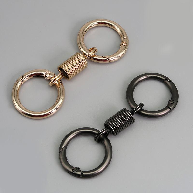 Product Introduction of [Czz]Personality Spring Double Coil Keychain Carabiner Buckle Key Rings Anti-lost Climbing Hook Car Keychians Accessories Gift 20