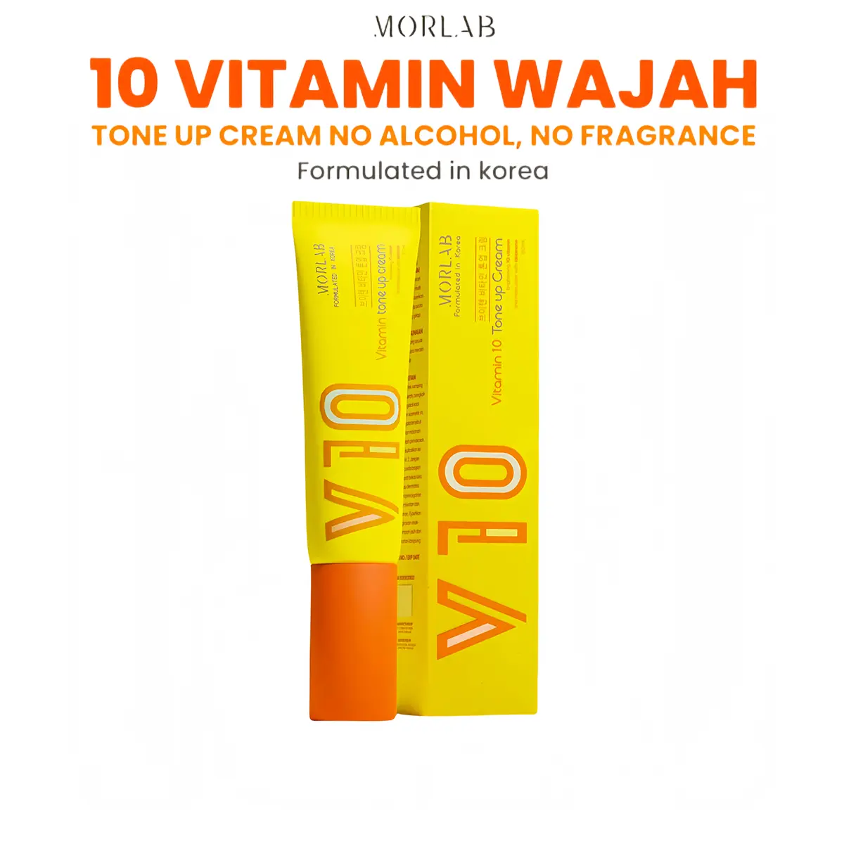 Krim Pencerah MORLAB V10 dengan Idebenone untuk Perawatan Wajah - Pelembab