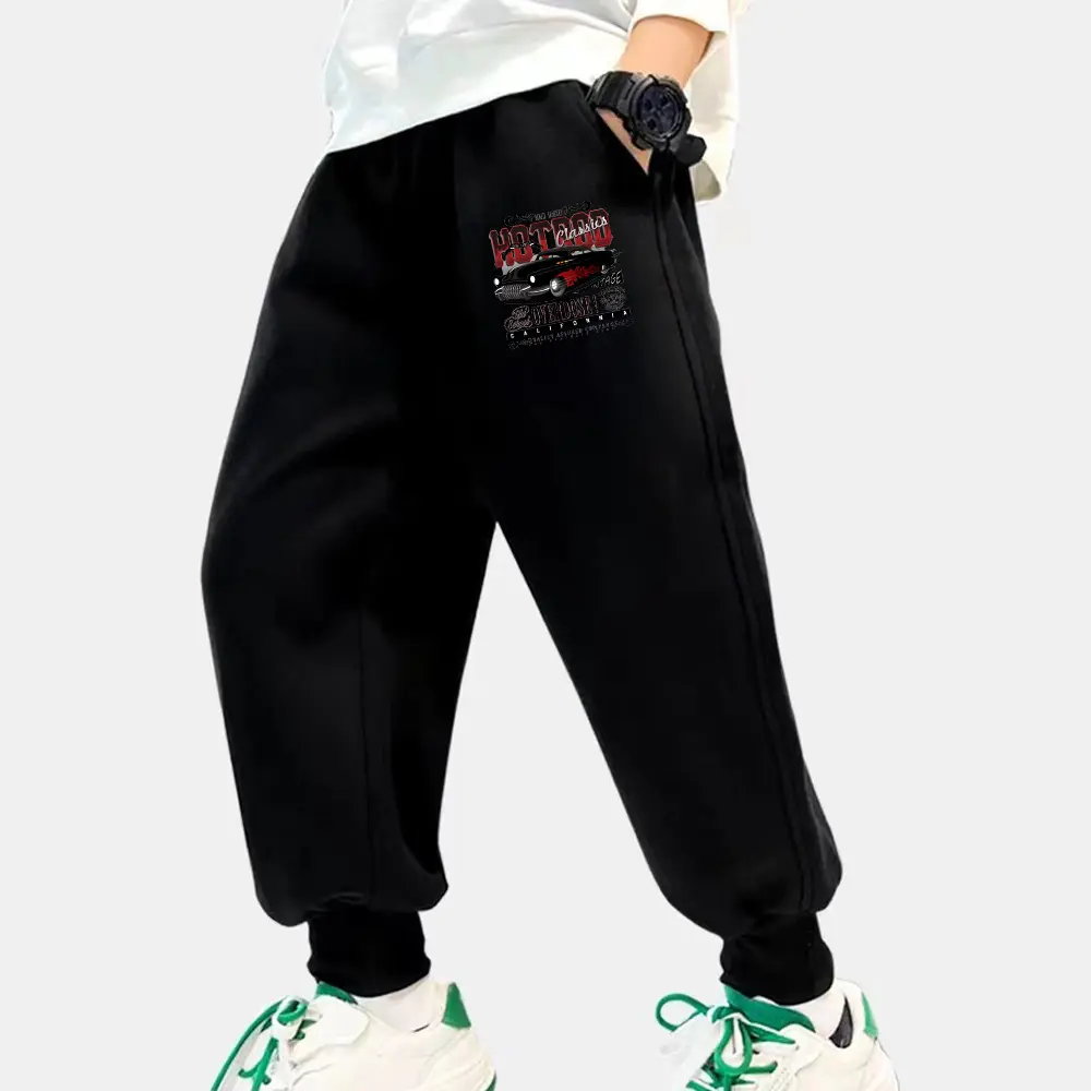 New 2024 children's wear boy's sweatpants Children's pants Spring and autumn baby fried street pants foreign style sweatpants