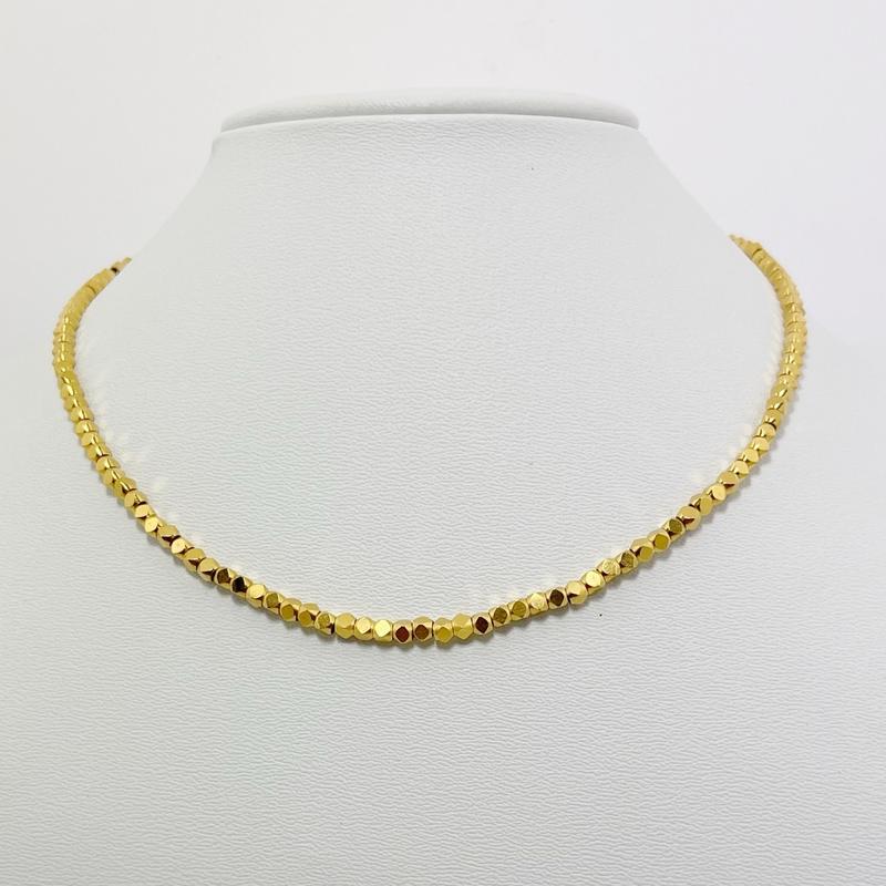 Dây chuyền titan bi vuông (3ly), dây dài 40+5cm, khóa móc câu, màu vàng chuẩn 18KGP, không đen gỉ, bền màu, đeo hằng ngày, phù hợp cho da nhạy cảm. Phụ kiện thời trang.