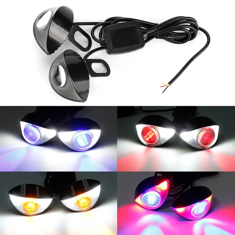 Đèn pha LED xe máy, Đèn pha bên ngoài nhấp nháy, với ống kính 4