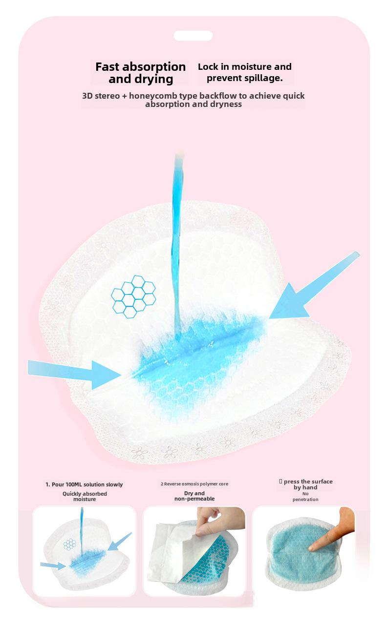 Product Introduction of Disposable Anti-Overflow Breast Pad 100 Pieces Breastfeeding Breast Pad Pregnant Women Spill Prevention Breast Pad Soft Breathable Independent Packaging 6