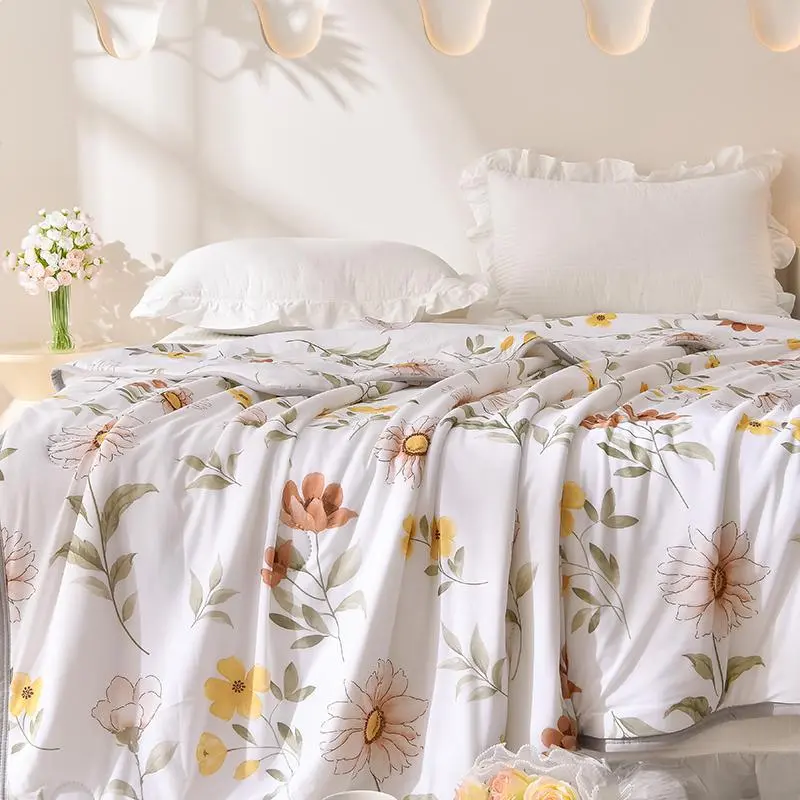 Floral Print Bedspread, 1 Count Soft Lightweight Fitted Sheet, Comfy Breathable Bedding for Home Bedroom Hotel 5