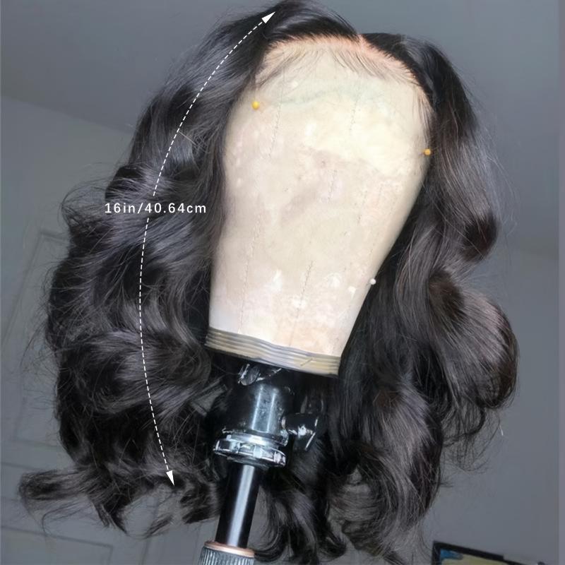 Bob Wigs Body Waves Front Wigs Pre-Pulled Glueless Bob Wigs for Women Hair Wigs (16 Inch, Natural Black) 3