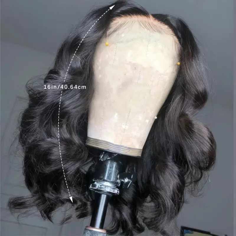Bob Wigs Body Waves Front Wigs Pre-Pulled Glueless Bob Wigs for Women Hair Wigs (16 Inch, Natural Black) 3