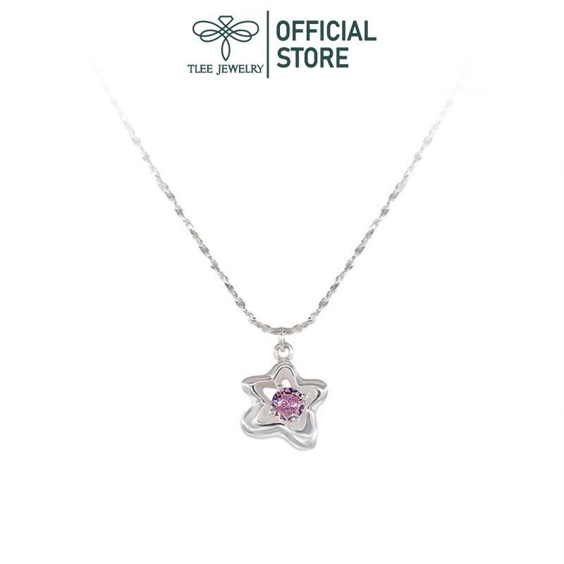Dây chuyền bạc nữ TLEE ngôi sao đính đá hồng siêu dễ thương TLEE JEWELRY D0274