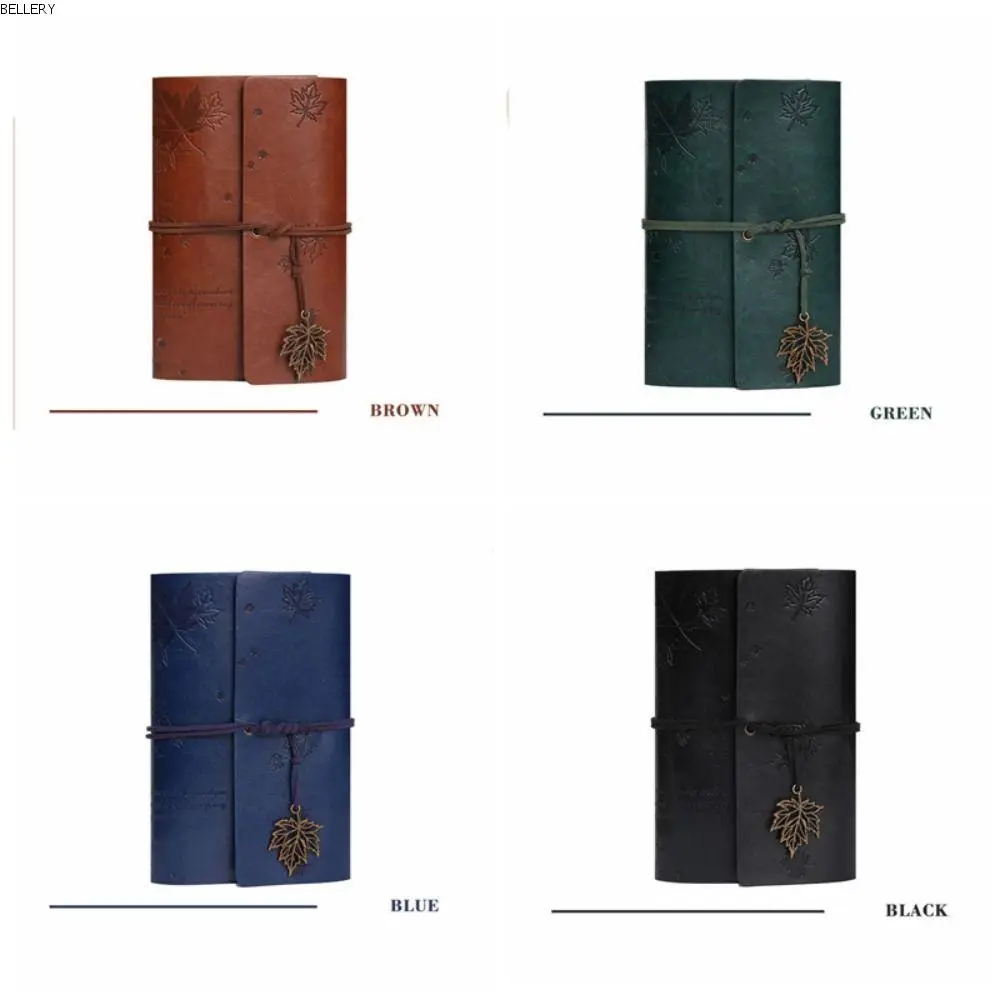 Fashion A6 Travelers Vintage Notebook PU Leather Kraft Paper PU Leather Kraft Notebook Notepad Blank Writing Supplies Journal Diary