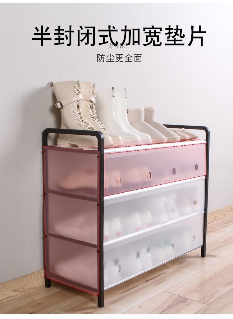Product Introduction of Xiaohongshu Shoe Rack Simple Multi-Layer Functional Assembly Folding Shoe Cabinet Home Dormitory Dustproof Multi-Functional Storage Shelf Factory 11