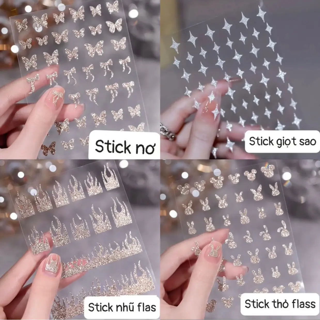 Mã 1-32 stick dán nhũ flash -phụ kiện trang trí nail