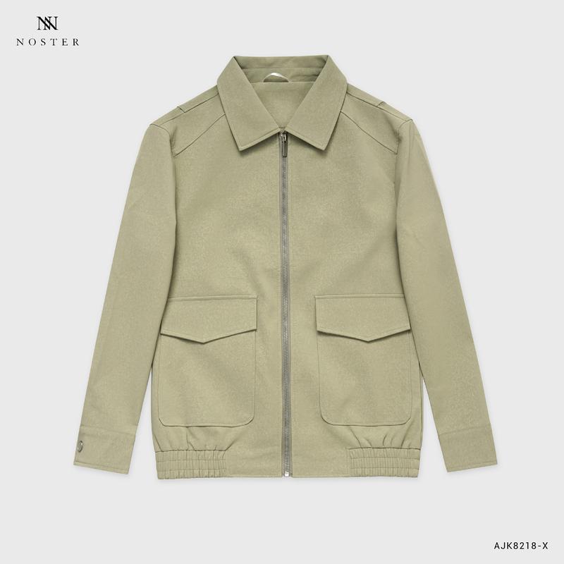  Áo khoác nam NOSTER họa tiết túi hộp chất da nhám form dáng trẻ trung AJK8218 
