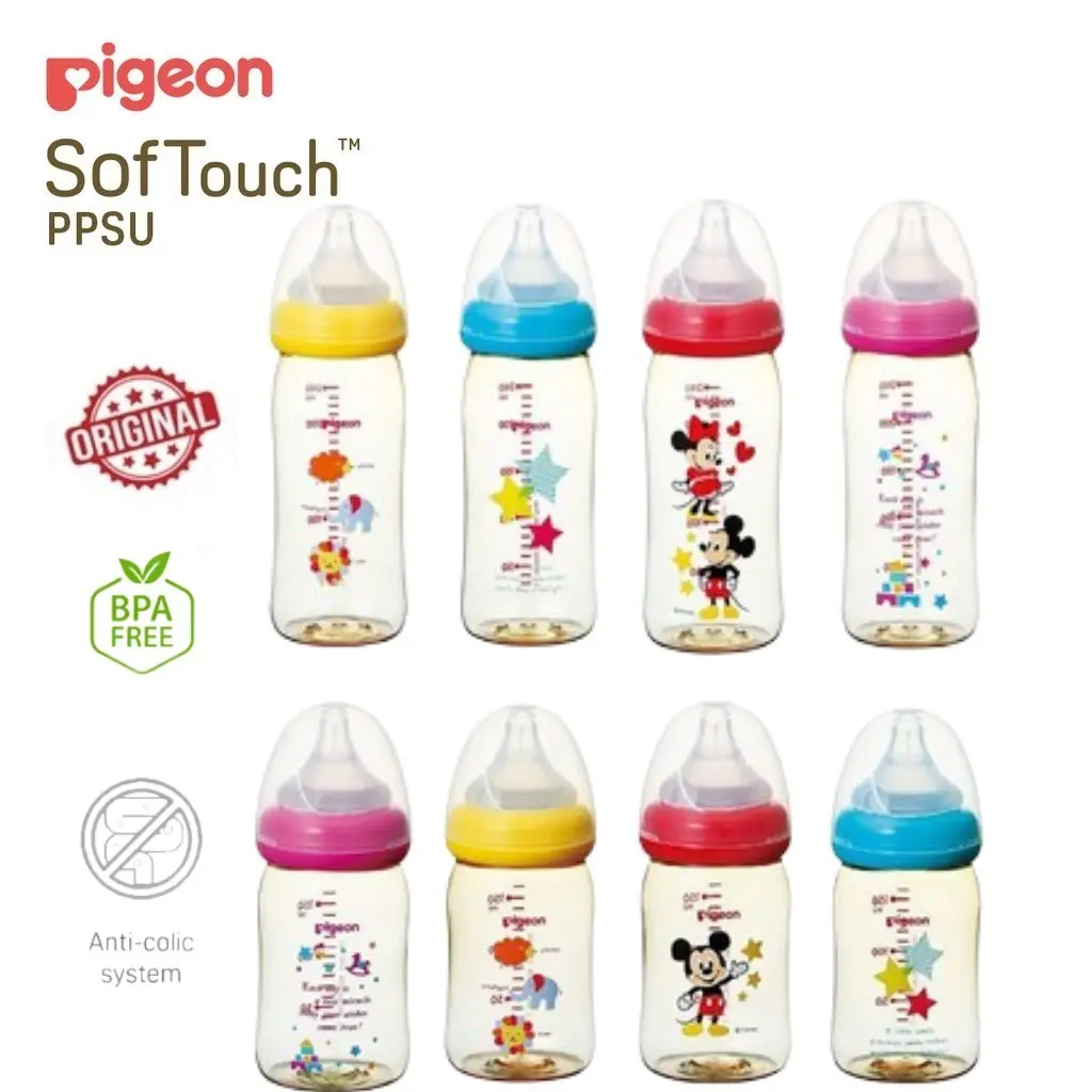 Pigeon bottle Botol Susu pigeon teat feeding bottle baby anti-flatulence PPSU wide neck