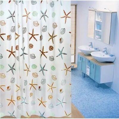 Rèm phòng tắm / Rèm cửa sổ họa tiết Sao Biển ( 180cm x 180cm ) Loại 1 3