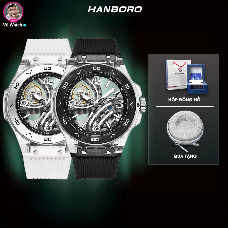 Đồng Hồ HANBORO [3638] Mới 2023 Polycarbonate Siêu Dạ Quang G-963 Chính Hãng | Tặng kèm bóp đựng đồng hồ