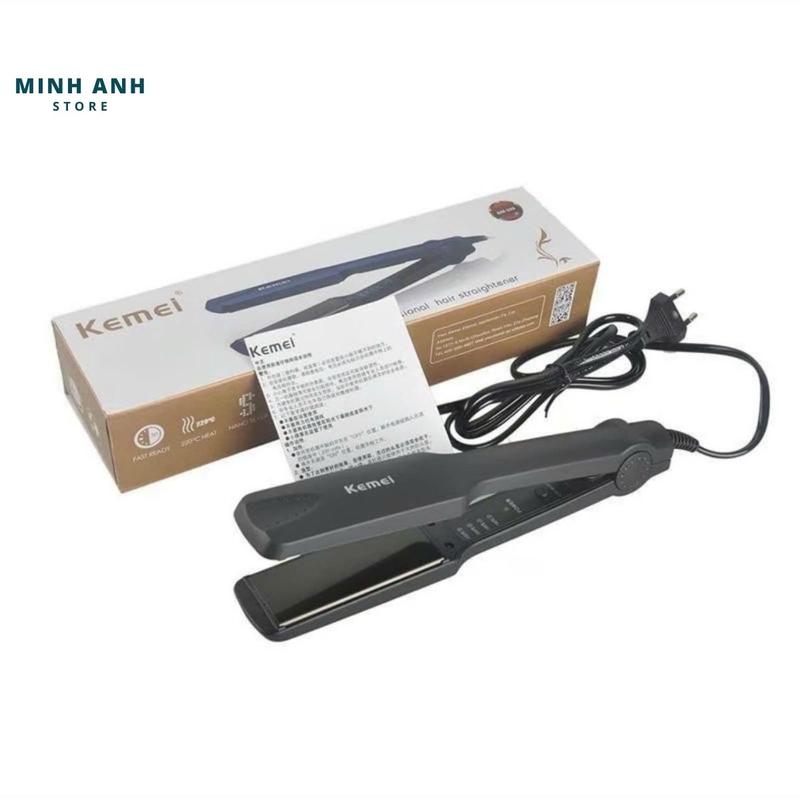 Máy Là Tóc Kemei 4 Mức Chỉnh Nhiệt Cho Mái Tóc Như Ý, Máy Là Tóc