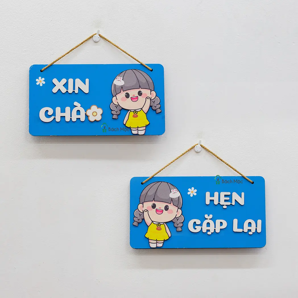 Bảng gỗ trang trí cửa hàng của nhà Bách Mộc Decor Decor Phòng