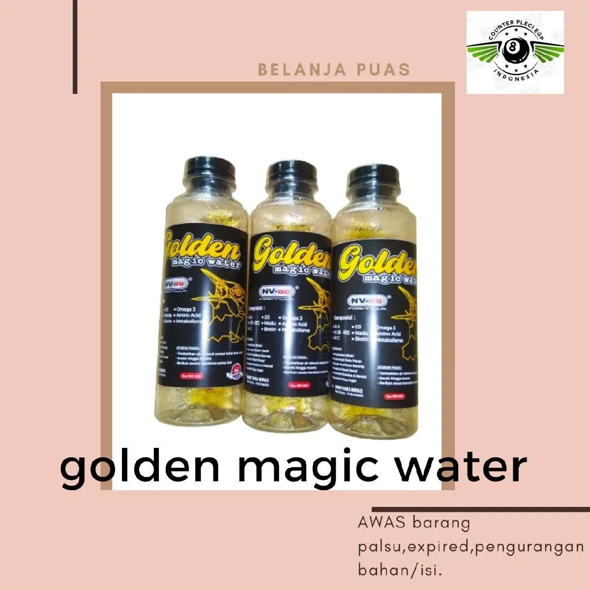 DOPING PLECI CEPAT GACOR GOLDEN MAGIC WATER BY NV 88 REBORN MAGIC WATER
