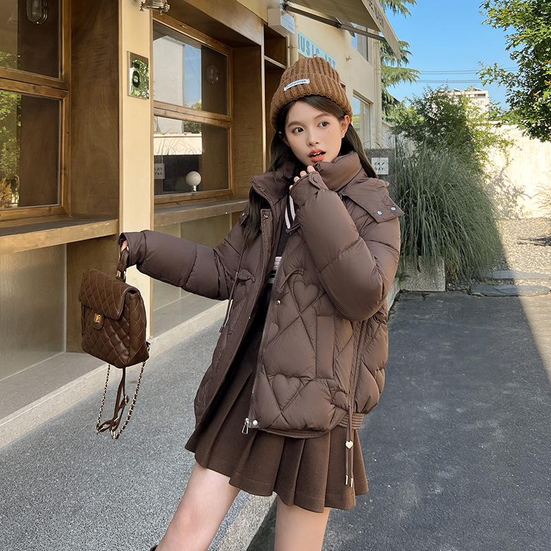 Fashion Short Cotton-Padded Coat for Women Autumn and Winter New 2024 Korean Style Solid Color with Match Cotton Coat Jacket Thickened Padded Jacket Outer Wear 7
