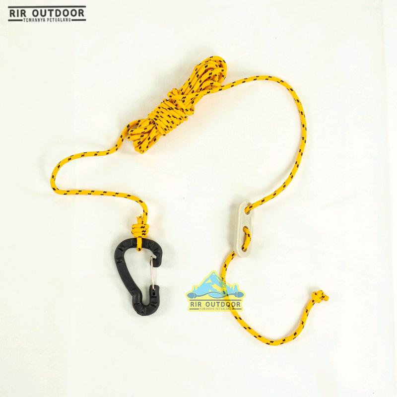 1 PAKET TALI FLYHSEET RIR OUTDOOR (4 tali, 4 guyline, 4 carabiner) Camping 1