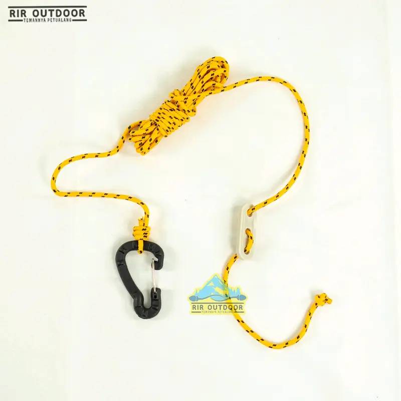 1 PAKET TALI FLYHSEET RIR OUTDOOR (4 tali, 4 guyline, 4 carabiner) Camping 1