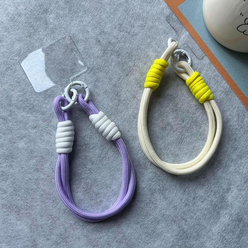 Dopamine short mobile phone lashings Double head bold color mobile phone gasket anti-loss hand-woven wrist rope 1